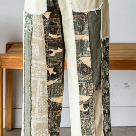 OHPG Oli&Hali MINERAL WASHED PATCHWORK TWILL PANTS - Picture 2 of 5